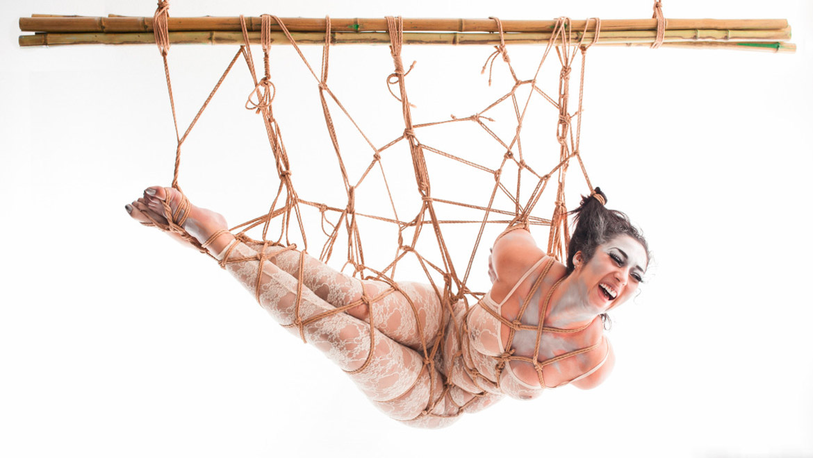Bamboo and rope suspension BDSM.